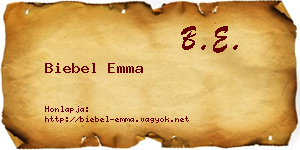 Biebel Emma névjegykártya